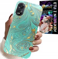 ETUI DO OPPO A78 4G - MARMURKOWE WZORY + SZKŁO HARTOWANE