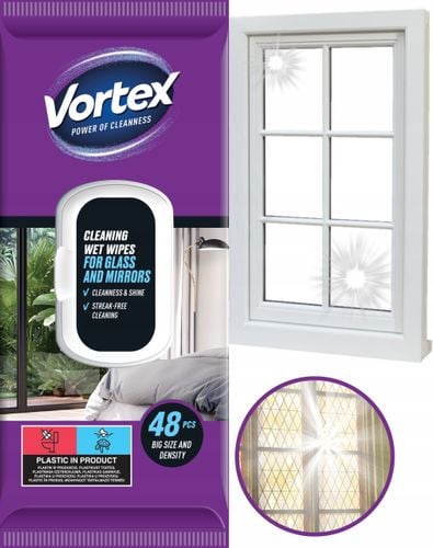 vortex chusteczki nawilżane do luster i szkła , flip top ,48 sztuk na Arena.pl