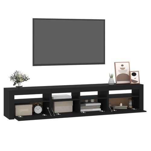 Szafka pod TV z oświetleniem LED, czarna, 210x35x40 cm na Arena.pl