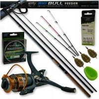 ZESTAW FEEDEROWY METHOD FEEDER WĘDKA KOŁOWROTEK KOSZYCZKI PRZYPONY