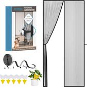 Magnetyczna Moskitiera na Drzwi Balkonowe 90x210 Czarna Automatyczna