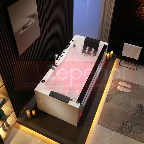 Wanna z hydromasażem EBX-7066 white prostokątna 170cmx78cmx61cm Wodosp zdjęcie 21