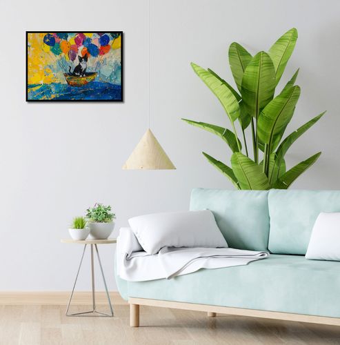 Plakat 55x40cm Kot na Łodzi na Arena.pl