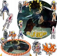 ZESTAW OPŁATEK NA TORT 20CM + TOPPERY PAPIEROWE - NARUTO ANIME 15CM 18CM