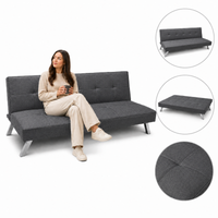 sofa, kanapa 3 osobowa flex z funkcją spania, chromowane nogi, grafit