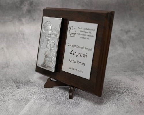 OBRAZEK SREBRNY PREZENT PAMIĄTKA KOMUNII ŚWIĘTEJ na Arena.pl