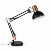 LAMPKA KREŚLARSKA NA BIURKO CZARNO ZŁOTA E27 LOFTOWA