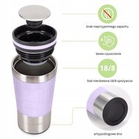 KUBEK TERMICZNY stalowy TERMOS do kawy herbaty szczelny KAMILLE 380ml