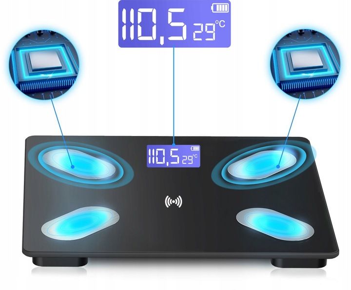 WAGA ŁAZIENKOWA ANALITYCZNA CZUJNIKI SMART+ ANDROID iOS / PRECYZYJNY POMIAR zdjęcie 15