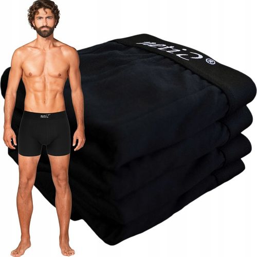 Męskie Bokserki NETi z Szeroką Gumą Bawełniane Dopasowany Krój 4-Pak na Arena.pl