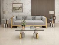 Stolik kawowy nowojorski złoto-srebrny / ława Mediolan Premium 130x70x40