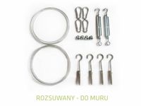 Żagiel ROZSUWANY - ZESTAW MONTAŻOWY do muru z 2 linkami