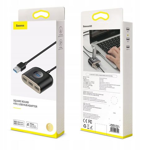 HUB USB BASEUS ADAPTER ROZDZIELACZ ROZGAŁĘŹNIK USB 3.0 DO 4x USB KABEL 1M na Arena.pl