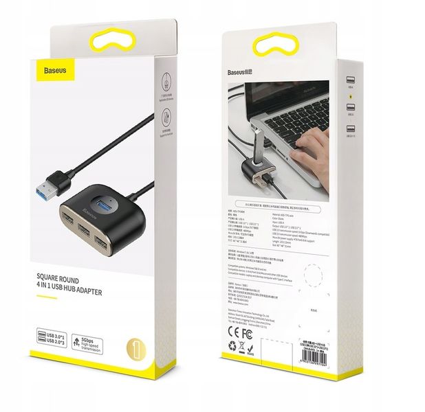 HUB USB BASEUS ADAPTER ROZDZIELACZ ROZGAŁĘŹNIK USB 3.0 DO 4x USB KABEL 1M zdjęcie 4