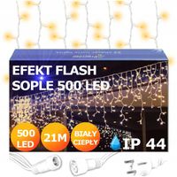 Sople 500 LED Białe Ciepłe Zewnętrzne Biały Ciepły + Flash