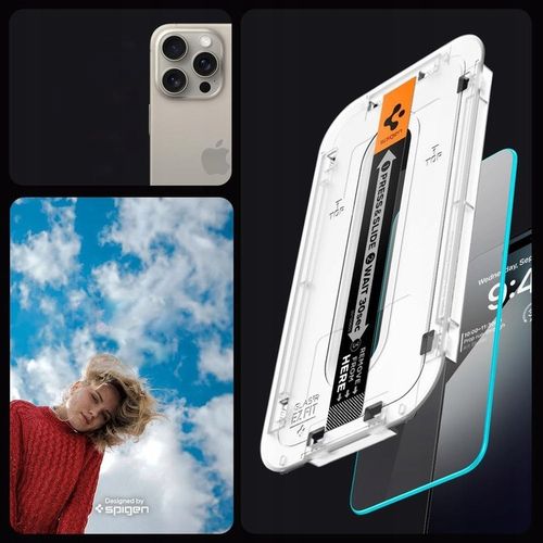 2x Szkło Hartowane SPIGEN GLAS.tR EZ FIT + Aplikator do iPhone 15 Pro Max na Arena.pl
