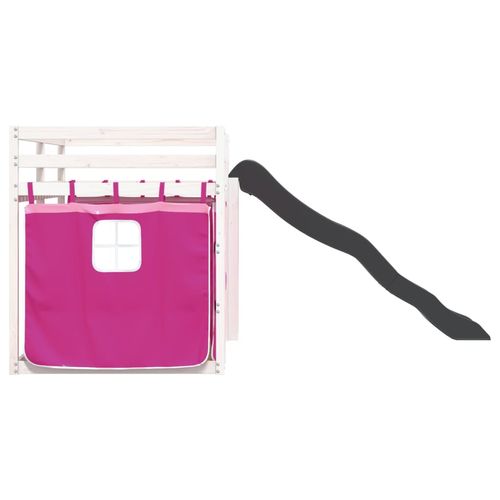 Łóżko na antresoli, ze zjeżdżalnią i zasłonkami, 90x190 cm na Arena.pl