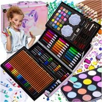 Zestaw Artystyczny do Malowania 144el + Walizka w Walizce Kredki dla Dzieci