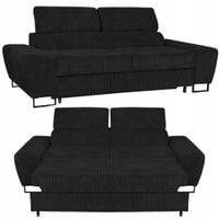 Sofa kanapa Savio salon Family meble czarny sztruks reg zagłówek
