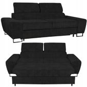 Sofa kanapa Savio salon Family meble czarny sztruks reg zagłówek