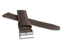 LAVVU Wyściełany brązowy szyty pasek CLASSIC z luksusowej skóry Top Grain - 24
