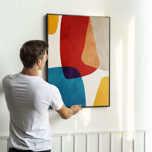 Plakat abstrakcja kolorowa 50x70 cm w czarnej ramie na Arena.pl