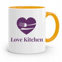Kubek Żółty Dla Kucharza Kucharki Love Kitchen Z Nadrukiem Ze Zdjęciem