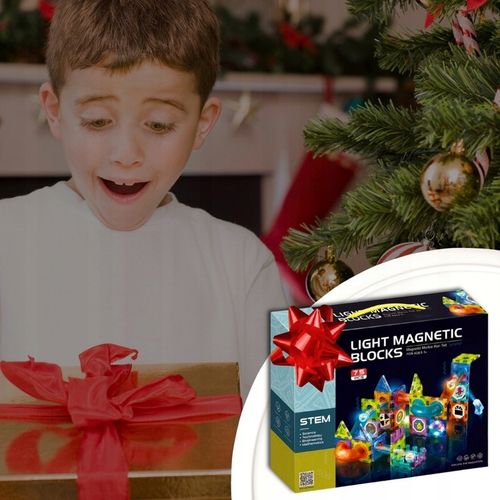 Klocki magnetyczne konstrukcyjne 49el 3D edukacyjne duży zestaw dla dzieci na Arena.pl