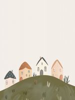 Plakat 60x80cm Wzory dla Dzieci, Dziewczynki i Chłopca - Domki