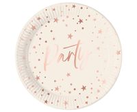 Talerzyki papierowe rose gold Party, 23 cm 8 szt.
