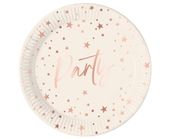 Talerzyki papierowe rose gold Party, 23 cm 8 szt.