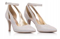 Szpilki ślubne zapinane na kostkę srebrne MONA 37