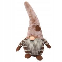 Pluszowy skrzat świąteczny brązowy 50 cm DEKORACJA BOŻE NARODZENIE OZDOBA