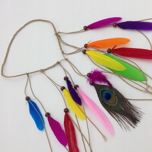 Opaska do włosów z Piórami Pióropusz Włosy Wzór B zdjęcie 3