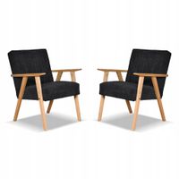 Fotel PRL zestaw retro vintage SOLER Family Meble czarny sztruks Anafi