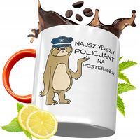 Kubek Pomarańczowy Dla Policjanta Idealny Prezent Z Nadrukiem Ze Zdjęciem