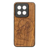 drewniane etui bewood do xiaomi 14t pro wilk imbuia