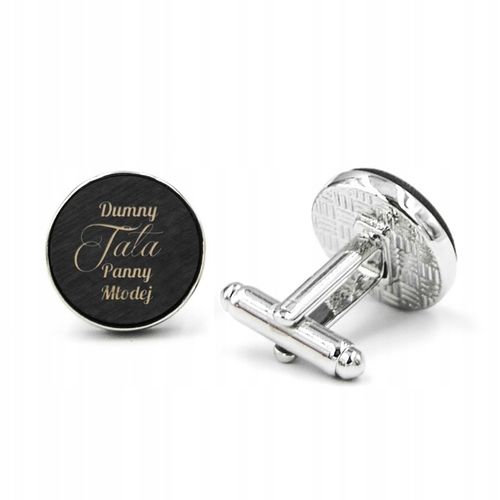 Spinki do mankietów drewniane z grawerem TATA/TEŚĆ na Arena.pl