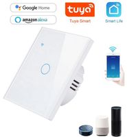 WŁĄCZNIK DOTYKOWY SZKLANY ŚWIATŁA 1 CH WIFI BEZ N LUB Z N TUYA SMART BIAŁY
