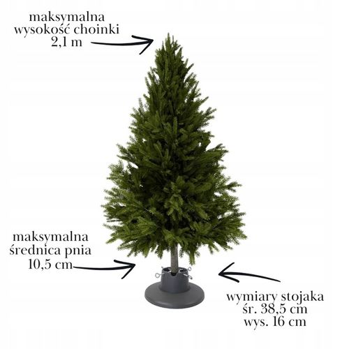 Stojak pod choinkę SREBRNY szary POJEMNIK na wodę 2,1m STABILNY plastik na Arena.pl