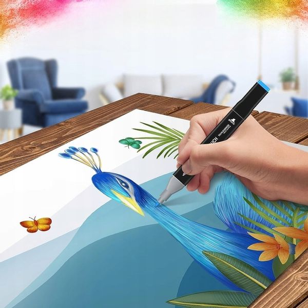 MARKERY ALKOHOLOWE DWUSTRONNE FLAMASTRY MAZAKI PISAKI 262 KOLORY DLA DZIECI zdjęcie 12