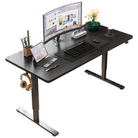 Biurko Elektryczne Regulowane 120x60cm Regulacja Wysokości Gamingowe Czarne