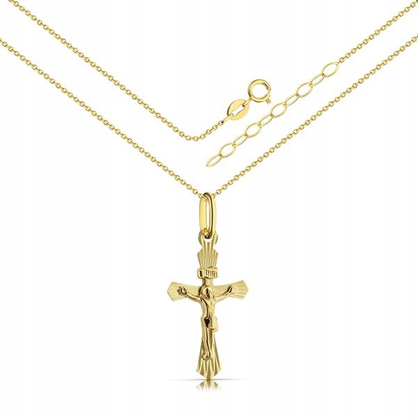 ZŁOTY NASZYJNIK 585 KRZYŻYK KOMUNIA ŚWIĘTA CHRZEST zdjęcie 4