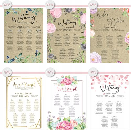 Plan stołów weselnych gości wesele tablica 100x70 na Arena.pl