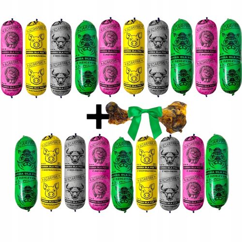 19x1kg Karma dla psa baton SZARPAK 86% mięsa + GRATIS na Arena.pl