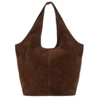 VERA PELLE torebka damska zamszowa shopper worek na ramię V720 brązowa