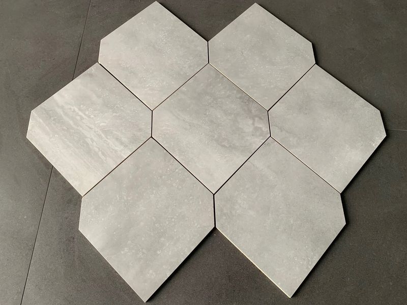 Gres polerowany HEKSAGONALNY - szary WYSOKI POŁYSK zdjęcie 1