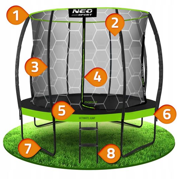 TRAMPOLINA OGRODOWA DLA DZIECI 252cm 8ft PREMIUM zdjęcie 13