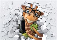 FOTOTAPETA FLI zwierzęta dziura okno zoo na wymiar