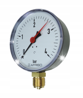 MANOMETR GRZEWCZY DOLNY ZEGAR CIŚNIENIA RADIALNY 0-4 BAR 1/2" 100mm AFRISO